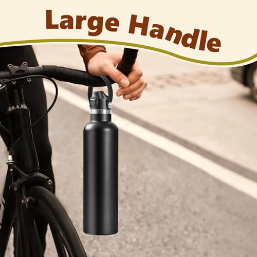 EIPOSAU Auto Flip Lid for Hydro Flask Standard Mouth Bottle, Spout lid for HydroFlask Narrow Mouth Bottle, Replacement Lid with Button Lock - color: Black