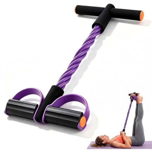 Pedal Resistance Band with Handles, 6-Tube Elastic Tension Rope, Natural Rubber Multifunction Exercise Band, Home Fitness Equipment for Yoga, Stretching, Abdomen Waist Arm Leg Training