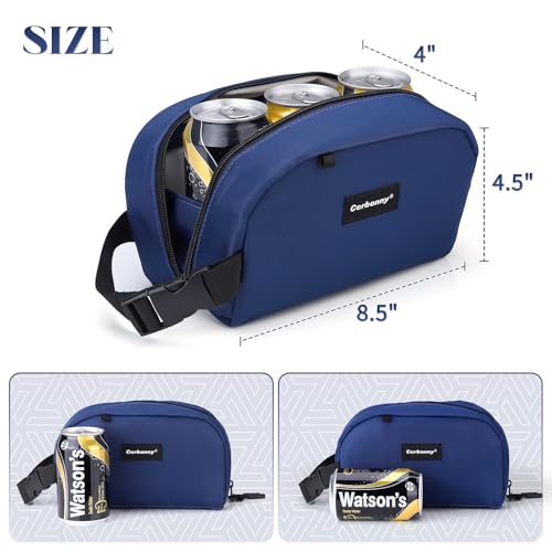 Cerbonny Small Cooler Bag,Freezable Lunch Bag,Built-in ice pack - color: Blue-Navy Blue