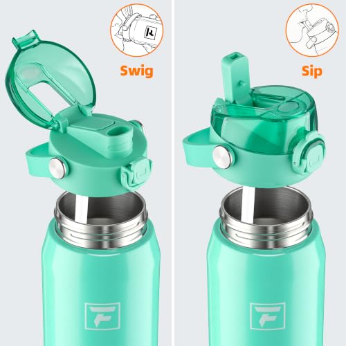 Fanhaw 24oz Stainless Steel Water Bottle with 2-in-1 Lid, Bianchi Green - color: Bianchi Green