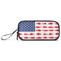 Fisyme Fish Usa Flag Pencil Case Large Capacity Pen Box Makeup Pouch Holder Organizer Stationery Bag for School Office College Traval - color: Multi-Blue Red White