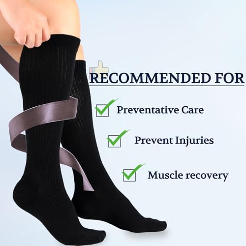 15-20 mmHg Cotton Compression Socks for Women & Men - color: Black, size: 9-11