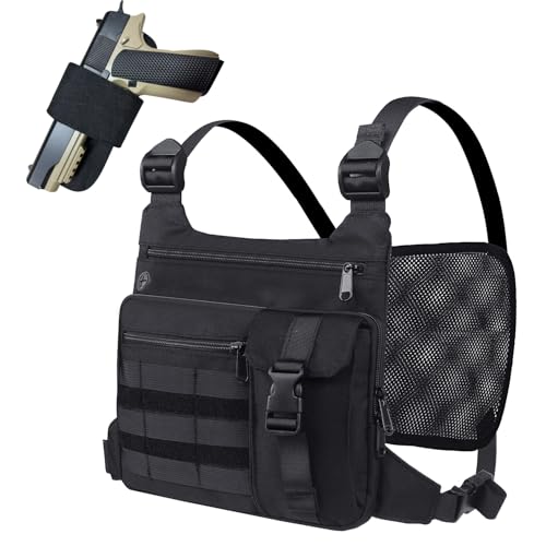 KINGSLONG Running Vest, Chest Bag for Men, Chest Pack, Hiking (A-Holster) - color: A-Holster