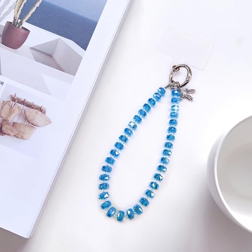 C.J.M.K Beaded Phone Wristband, Lanyard Chain - color: 02-blue