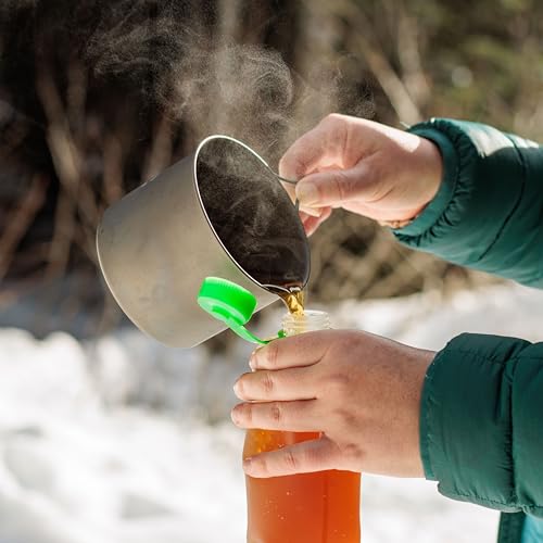 Cnoc Outdoors HydriamX Durable Collapsible 500ml Flask, 28mm Thread Narrow Mouth, Hot Liquid Compatible - color: Green, size: 16.9 Ounces