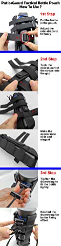 Molle Tactical Water Bottle Holder Pouch Adjustable for 16oz-50oz Bottles - color: Green