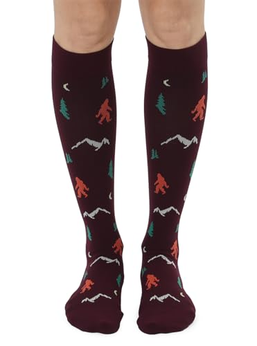 Living Royal Compression Socks - Graduated Compression 15-20mmHg, Padded Cushion Bottom Fun Socks, Moisture-Wicking - color: Bigfoot
