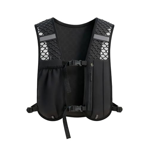 Simptech Running Vest Belt Bag - Lightweight Reflective Chest Pack Backpack, Adjustable Straps, Quick-Access Phone Holder, Running Gear for Men Women Hiking Cycling