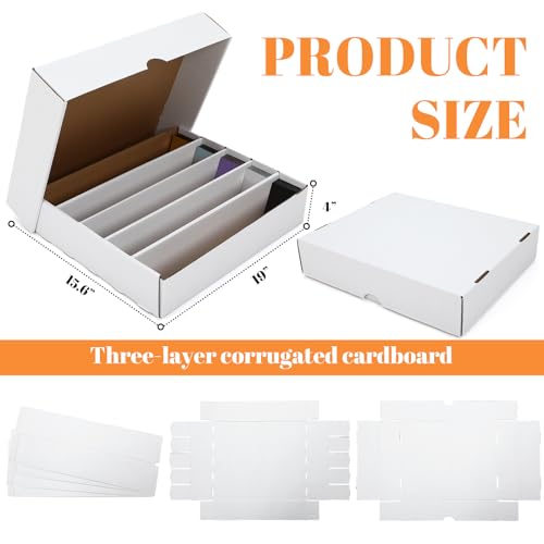 Yexiya 6 Pack 5000 Count Card Storage Box, White, 19 * 15.6 * 4 Inches