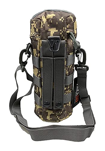 Tactical Molle Water Bottle Holder Pouch Hydration Carrier Bag Tactical EDC Water Bottle Carrier with Detachable Shoulder Strap for Hiking Camping Outdoor Sport Travel - color: ACU
