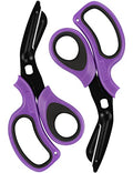 MEUUT Medical Scissors 2-Pack Trauma Shears for Nurses All Purpose Scissors - color: Purple/Black+purple/Black