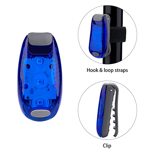 12 Pack Led Safety Light, Safety Light, High Visibility Strobe Running Lights Used for Bicycle, Walking Etc. Clip-On Running Lights Clip to Clothes Strap to Wrist, Bike Or Anywhere - color: Blue