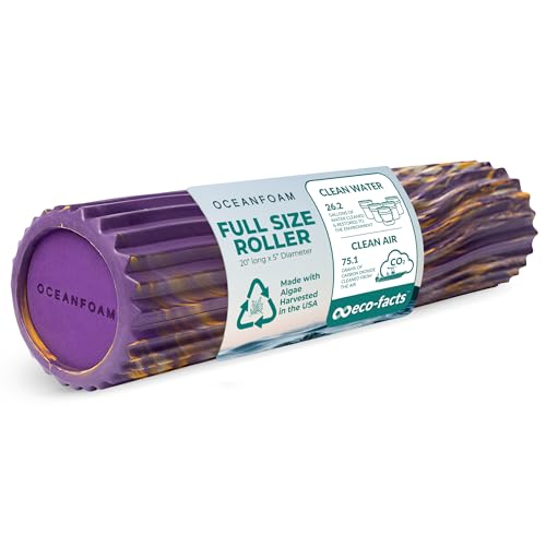 Oceanfoam Tidal Foam Roller for Exercise (Purple, Gold & Natural Marbled)