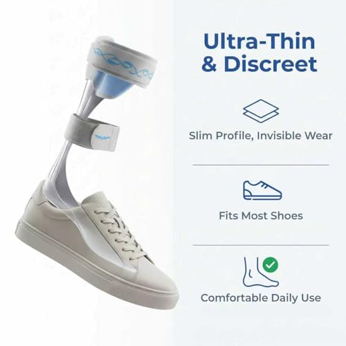 AFO Drop Foot Brace - Lightweight & Moldable Stabilizer Brace for Men and Women, Trimmable Foot Drop Support for Stroke, MS, Hemiplegia, Fits Inside Most Shoes (Medium, Right) - size: Medium