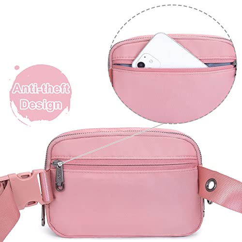 AROME Mini Belt Bag for Women Men Fashion Waist Packs Fanny Pack - color: Pink