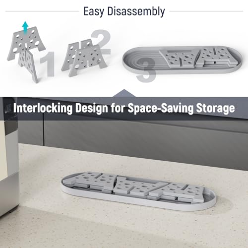 NiHome Silicone Water Bottle Drying Racks Set of 3 with Drip Tray,Cheese Style for Faster Drying,Bottle Dryer Racks Fit for Stanley YETI Cups Owala Sports Bottle Baby Bottle Thermoses Mugs - color: Gray