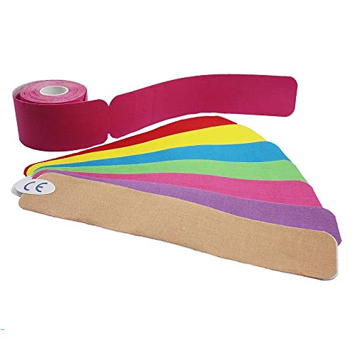 Kinesiology Tape Precut Strips, 20 Count Beige, Cotton Tape for Knee - color: Beige, size: 1 Pack