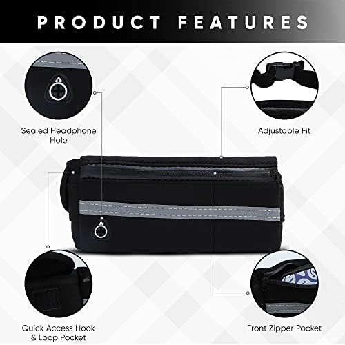 Kisma Cycling Fanny Pack and Waist Pouch for Biking, Cyclists, Running, and Fitness, Adjustable Strap, Zippered Storage Pockets, and Hands-Free Carrying, Men and Women (Grey)