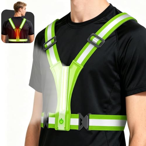 Cuvccn LED Reflective Vest Super Bright Lighting, Running Light for Runners