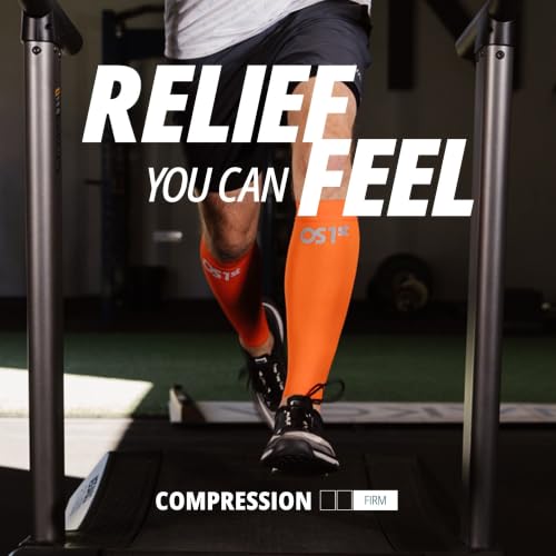 OS1st Calf Compression Sleeves for Men & Women relieves shin splints, leg fatigue and reduces recovery time - color: White, size: Large