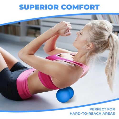 Peanut Massage Ball, Deep Tissue Roller for Back Neck Legs, Blue - color: Blue