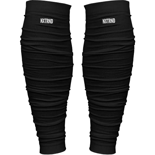 Nxtrnd Football Leg Sleeves, Calf Sleeves for Men & Boys, Sold as a Pair - color: Black, size: One Size