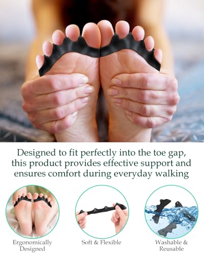 4PCS Silicone Toe Separators to Correct Toes Alignment for Women and Men, Toe Spacers Straightener for Bunion Relief, Hammertoes and Overlapping Toes (Large) - size: Large