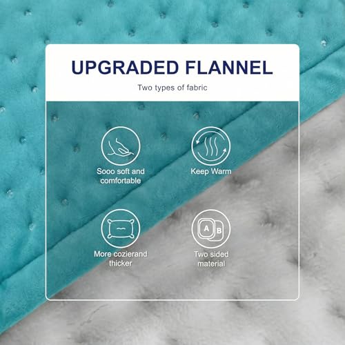 Large Heating Pad,20"x40" Extra Large Heating Pad for Back Pain Relief Electric Heating for Period Cramps Neck Shoulder Knee Pain Relief Moist/Dry Heat Auto Shut Off 9 Heat Setting Machine Washable - color: 24"x12" 8