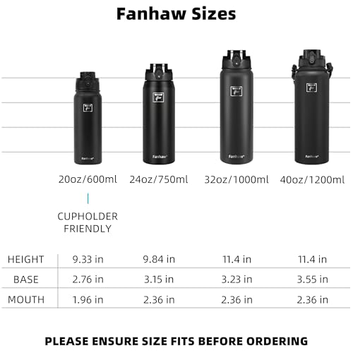 Fanhaw 20oz Stainless Steel Water Bottle with Chug Lid, Navy Blue - color: Navy Blue, style: 20 Ounces