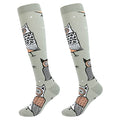 Junely Compression Socks for Women Knee High Stockings Funny Cute - color: A09owl