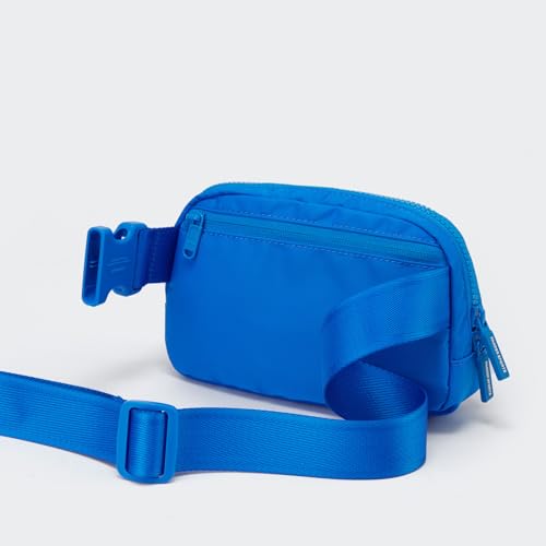 Pander Nylon Fanny Pack for Women, Two-Way Zipper Crossbody Bag - color: Capri Blue