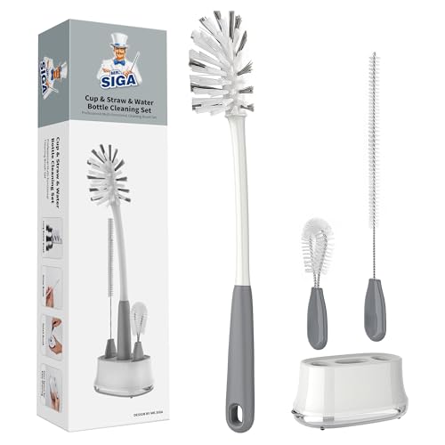 MR.SIGA Water Bottle Brush Cleaning Set with Storage Holder