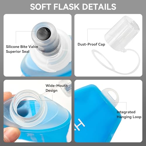 500ml Soft Flask Soft Water Bottle for Running, Hiking, Cycling and Climbing - Blue - color: 500ml, blue
