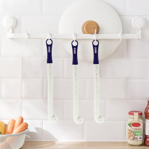KUWAN Flexible Bottle Cleaning Brush Multi-Function Household Tools Scourer - color: Long-3pcs