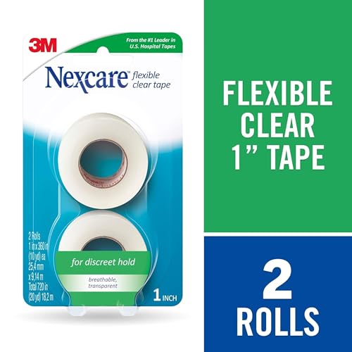 Nexcare 3m Flex Clear First Aid Tape 1 X 10yd, Pack of 2 - size: 1 Inch x 360 Inch (10 yards)
