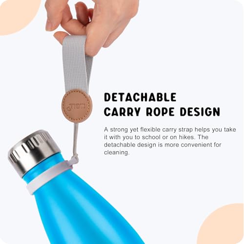 9 oz Vacuum Insulated Stainless Steel Kids Water Bottle, Sky Blue - color: Sky Blue, size: 9 Ounces