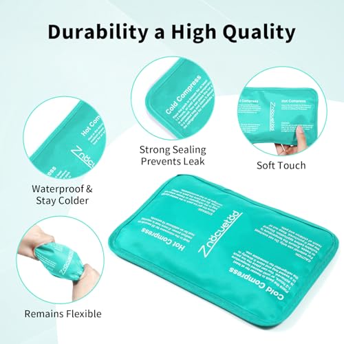 Gel Ice Pack for Injuries Reusable Soft Freezer Ice Bag with Strap- 1 Pack - color: Mint Green-1 Pack