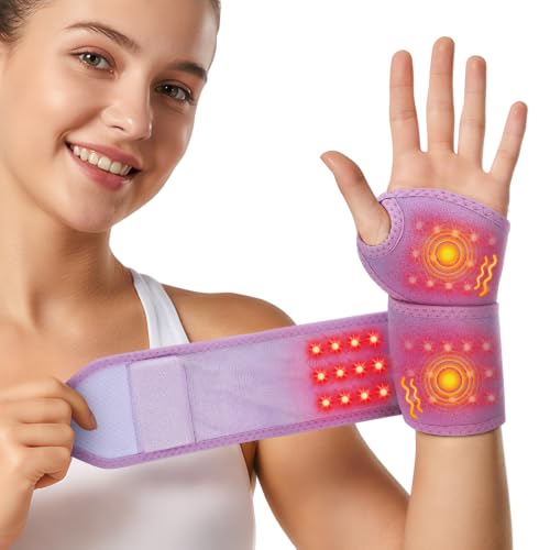WoloyHeatie Wrist Heating Pad Red Light Massage Carpal Tunnel, Purple - color: Purple