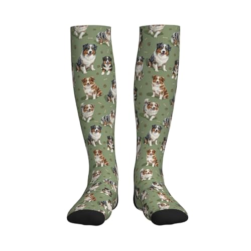 Cute Dog Compression Socks Women Men, Dog Lover Gift - color: Australian Shepherd