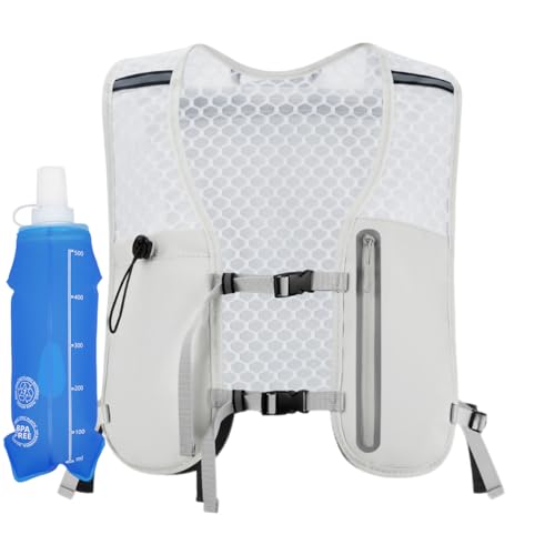 Running Vest for Women Men Hydration Backpack with 500ml Soft Flask Lightweight Water Pack - color: Gray+500ml Soft Flask