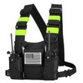 Radio Chest Harness Chest Front Pack Pouch Holster Vest Rig for Two Way Radio Walkie Talkie(Rescue Essentials) - color: Green