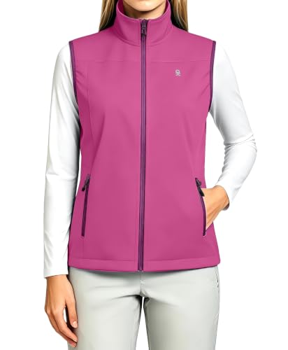 Little Donkey Andy Women's Lightweight Softshell Vest - color: Rose, size: Large