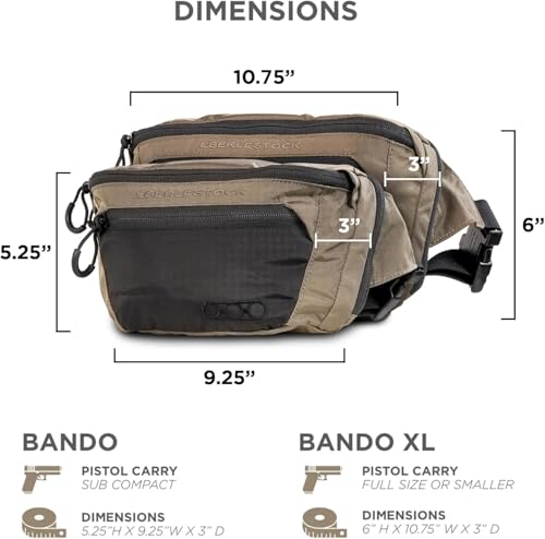Eberlestock Bando Bag - Tactical Men's Fanny Pack w/Adjustable Waist Belt - color: Gray, size: Standard