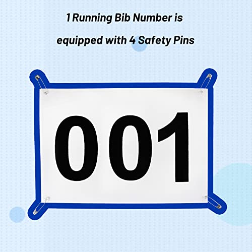 Running Bibs Race Competitor Numbers Waterproof Runners Race Numbers with Safety Pins for Marathon Races Events 5.9" x 7.9" - style: Number 401-500