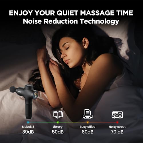 Mebak 3 Massage Gun Deep Tissue, Muscle Massager for Athletes Pain Relief - color: Black