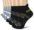 BERING Women's Athletic Running Cushioned Ankle Socks (6 Pairs) - color: Black/Grey, size: 6-9