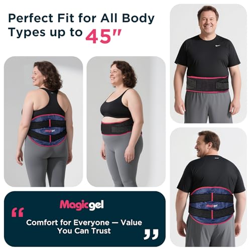 Magic Gel Back Ice Pack - Maximum Compression Sports Cold Compress Wrap for Back & Lower Body - Reusable Hot & Cold Packs - style: Back Compression Ice Pack