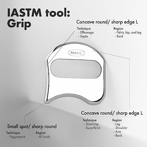 FASCIQ IASTM Tool Grip, Soft Tissue Release and Mobilization, Stainless Steel - style: Grip