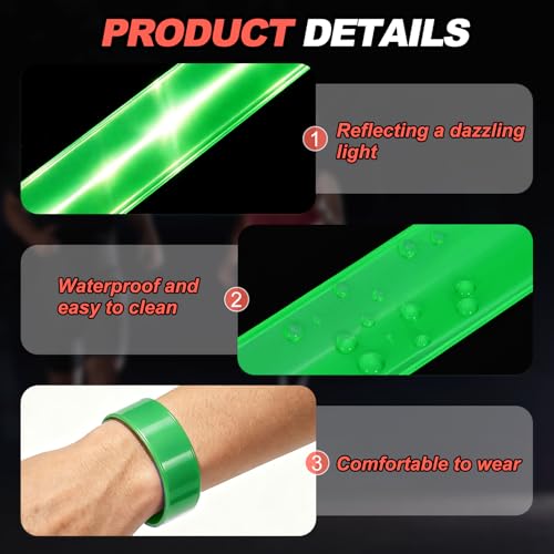 Reflective Bands Night Walking Reflector Arm Wristbands - color: Grass Green/Yellow