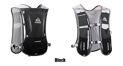 AONIJIE 5L Outdoor Sport Multifunctional Camping Backpack Cycling Running Climbing Hiking Hydration Vest Pack - color: Black With 500ml Soft Flask